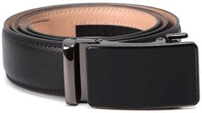 img 2 attached to Leather Ratchet Automatic Buckle Adjustable Men's Accessories