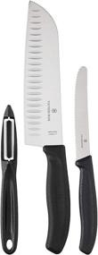 img 4 attached to Окончательный набор ножей Santoku от Victorinox: Сантоку 7,5 дюйма + Швейцарский поворотный овощечистка для точности и эффективности!