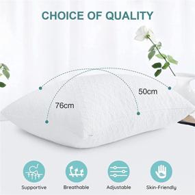 img 3 attached to 🌙 Premium LUTE Memory Foam Pillow Queen - Adjustable Shredded Loft, Washable Bamboo Cover - Includes Extra Foam Fill