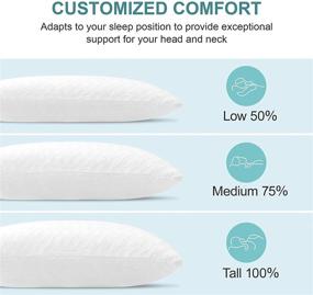 img 1 attached to 🌙 Premium LUTE Memory Foam Pillow Queen - Adjustable Shredded Loft, Washable Bamboo Cover - Includes Extra Foam Fill