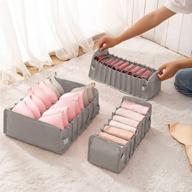 space-saving gray drawer organizer set: 3 foldable compartments for socks, underwear, ties логотип