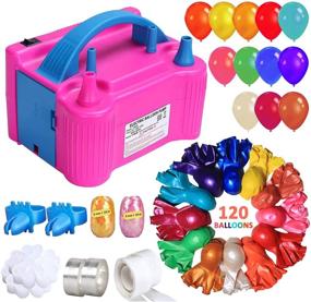 img 4 attached to 🎈 ZMYGOLON 149 PCS Balloon Pump Electric: Portable Dual Nozzle 600W 110V Inflator with Assorted Balloons & Decorating Strip Kit (Rose Red)