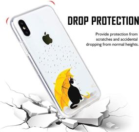 img 2 attached to 🐱 MURMAZ iPhone X/XS Case, Clear Cute Cat Design Soft TPU Thin Shock Absorption Bumper Transparent Cat Yellow Umbrella Pattern Protective Cover - Pack of 10 Cases, Compatible with 5.8” iPhone X/XS