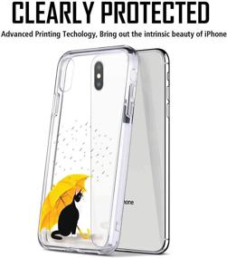 img 3 attached to 🐱 MURMAZ iPhone X/XS Case, Clear Cute Cat Design Soft TPU Thin Shock Absorption Bumper Transparent Cat Yellow Umbrella Pattern Protective Cover - Pack of 10 Cases, Compatible with 5.8” iPhone X/XS