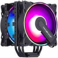 💨 abkoncore ct404b rgb cpu cooler with 4 continuous direct contact heatpipes, dual 120mm pwm sync addressable rgb fans featuring 61 led modes for intel lga1151/1200, amd am4/ryzen cpus (120mm dual) logo