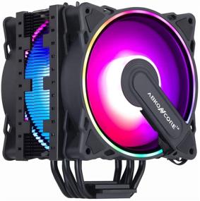 img 4 attached to 💨 ABKONCORE CT404B RGB CPU Cooler with 4 Continuous Direct Contact Heatpipes, Dual 120mm PWM SYNC Addressable RGB Fans featuring 61 LED Modes for Intel LGA1151/1200, AMD AM4/Ryzen CPUs (120mm Dual)