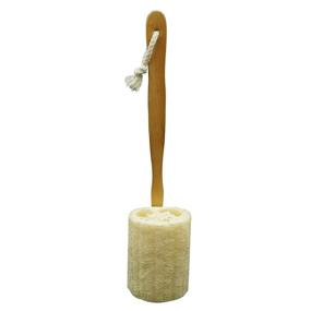 img 4 attached to Long Handle Natural Loofah Back Scrubber with Holder for Exfoliating in Bath and Spa