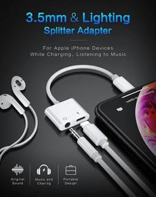 img 3 attached to 🎧 [Apple MFi Certified] 2-in-1 Aux Audio+Charge Lightning to 3.5mm Headphone Jack Adapter for iPhone SE/6/6S/7/8//X/XR/XS/11/12/13 - Supports All iOS Systems (2 Pack)