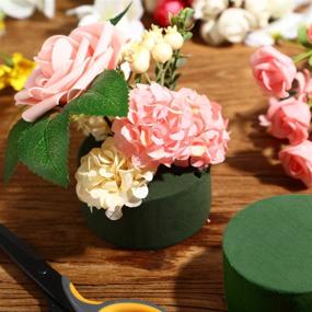 img 1 attached to Green Round Wet Floral Foam DIY Flower Arrangement Kit - Perfect for Wedding Aisle Flowers, Party Decorations (12 Pieces Included)