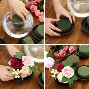 img 2 attached to Green Round Wet Floral Foam DIY Flower Arrangement Kit - Perfect for Wedding Aisle Flowers, Party Decorations (12 Pieces Included)