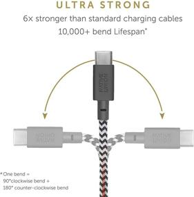 img 2 attached to 🔌 Родной кабель USB-C to USB-A-4ft от Native Union: ультрасильный зарядный кабель с кожаным ремешком для Galaxy Z Fold 2, S21, S21+, S21 Ultra, Note 20, Google Pixel 5, iPad Pro, iPad Air 4 (Zebra)