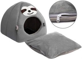 img 2 attached to 🐇 Hollypet Warm Small Pet Bed: Cozy Animal-Shaped Rabbit Bed - Ideal for Dutch Pigs, Hamsters, Hedgehogs, Rats, Chinchillas, and Guinea Pigs - Soft Cotton Nest for a Mini House Habitat