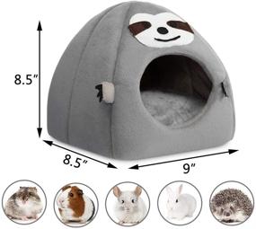 img 3 attached to 🐇 Hollypet Warm Small Pet Bed: Cozy Animal-Shaped Rabbit Bed - Ideal for Dutch Pigs, Hamsters, Hedgehogs, Rats, Chinchillas, and Guinea Pigs - Soft Cotton Nest for a Mini House Habitat