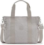 👜 kipling women's asseni mini tote: stylish lightweight shoulder bag for everyday use in grey gris logo