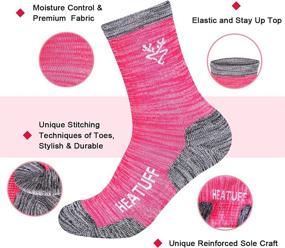 img 3 attached to 🧦 Heatuff Women's 6 Pack Hiking Crew Socks: Performance and Cushioned Comfort for Outdoor Trekking