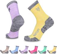 🧦 heatuff women's 6 pack hiking crew socks: performance and cushioned comfort for outdoor trekking логотип