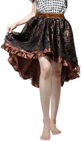 img 4 attached to 👗 Юбка Samtree Women's Vintage Victorian Hi-Lo Lace: Элегантная готическая стимпанк мода