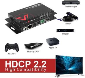 img 3 attached to 🔌 Высококачественный HDMI HDBaseT Extender: 4K@60Hz 40м/130фт через один Cat5e/6a, 1080P 70м/230фт, PoE IR RS232 HDCP2.2, HDR, Dobly Vision, 3D, Dolby Atmos &amp; DTS:X, CEC, Безсжатая передача - AV Access HDMI Extender.