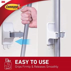 img 1 attached to 🧹 Effortless Storage: Command Broom Holder Wall Mount - Easy On, Easy Off - White, 1 Gripper