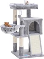 🐱 hey-brother cat tree: multi-level condo with sisal scratching posts, scratching board, and basket logo