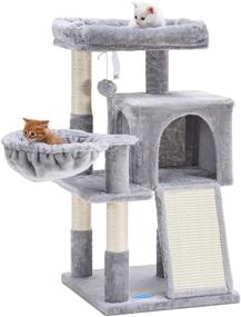 img 4 attached to 🐱 Hey-brother Cat Tree: Multi-Level Condo with Sisal Scratching Posts, Scratching Board, and Basket