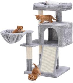 img 1 attached to 🐱 Hey-brother Cat Tree: Multi-Level Condo with Sisal Scratching Posts, Scratching Board, and Basket