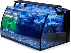 img 4 attached to Hygger Horizon 8 Gallon LED Glass Aquarium Kit: Complete Starter Set with Power Filter Pump, Colored LED Light, and 3D Rockery Background Decor