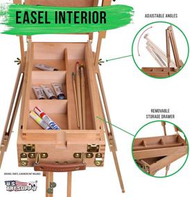 img 2 attached to 🎨 U.S. Art Supply Coronado French Style Sketchbox Easel - Portable Beechwood Studio & Field Tripod Stand with Drawer and Artist Palette - Ideal for Painting, Sketching, and Canvas Display