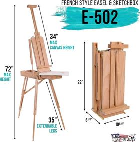 img 3 attached to 🎨 U.S. Art Supply Coronado French Style Sketchbox Easel - Portable Beechwood Studio & Field Tripod Stand with Drawer and Artist Palette - Ideal for Painting, Sketching, and Canvas Display