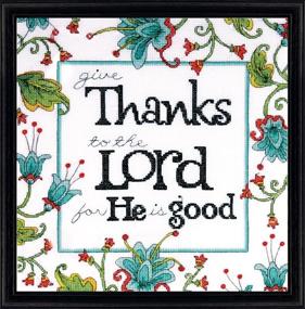 img 1 attached to Tobin DW2792 Heartfelt Gratitude Counted 🧡 Cross Stitch Kit, 10 by 10-Inch, 14 Count