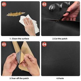 img 2 attached to 13.8X55 inch Self-Adhesive Dark Brown Leather Repair Patch Kit - Ideal for Sofas, Couches, Car Seats, Handbags, Jackets - First Aid Patch by ROTESONNE