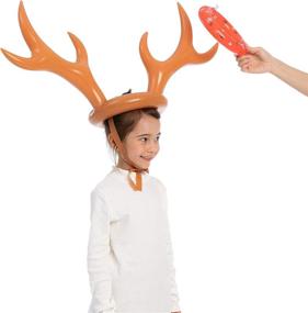 img 1 attached to Inflatable Antlers Reindeer Antler Christmas Sports & Fitness