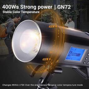 img 3 attached to 💡 Godox AD400Pro Witstro All-in-One Outdoor Flash 400ws High Power, Fast Recycle Time, Extended Continuous Flashes, Adjustable 30W LED Modeling Lamp, 380 Full Power Pops, Consistent Color Temperature