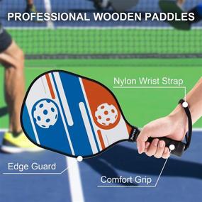 img 1 attached to 🏓 Beives Wood Pickleball Paddles Set - 4 Pack with Balls & Carry Bag - Beginner-friendly 7-ply Basswood Rackets with Cushioned Grip & Edge Guard