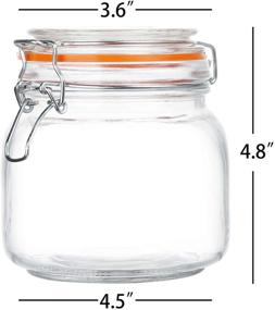 img 3 attached to 🌟 Encheng 25 oz Glass Jars with Airtight Lids and Leak-Proof Rubber Gasket, Wide Mouth Mason Jars with Hinged Lids for Kitchen Canisters, 750ml Glass Storage Containers (6 Pack)