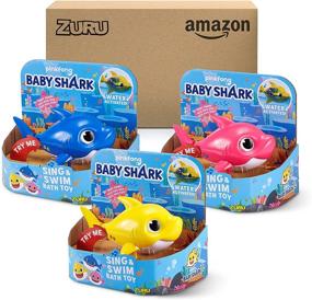 img 4 attached to 🦈 Baby Shark Sing and Swim Bath Toy Set of 3