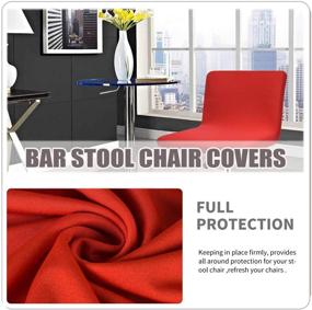 img 2 attached to 🪑 Red Deisy Dee Stretch Chair Cover Slipcovers for Low Short Back Chair Bar Stool Chair C114 - Enhanced SEO