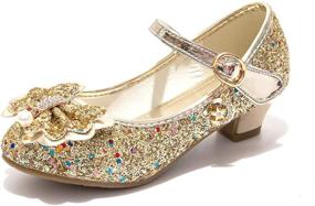 img 1 attached to 👑 Mowoii Glitter Wedding Princess Toddler Girls' Flats: Sparkling Shoes Fit for Royalty!