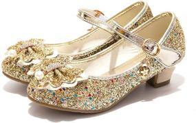 img 4 attached to 👑 Mowoii Glitter Wedding Princess Toddler Girls' Flats: Sparkling Shoes Fit for Royalty!