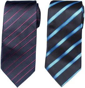 img 3 attached to Microfibre Towergem Stripe Polyester Necktie: Stylish Men's Accessory for Ties, Cummerbunds & Pocket Squares