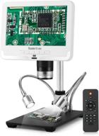 🔬 koolertron 7 inch lcd digital usb microscope with remote control - adjustable angle, 12mp 1920x1080 30fps video recorder, image flip/reverse, color/black & white mode - ideal for circuit board repair, soldering, pcb coin inspection logo