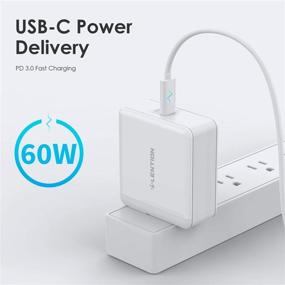 img 3 attached to Зарядное устройство LENTION 60W USB C с быстрой зарядкой PD-адаптера для iPhone 11 Pro Max XS XR X 8 Plus, MacBook Air Pro, iPad Pro 2018 2019, Nintendo Switch, Samsung S10 S9 S8 Note 9 8 и других устройств - белое.