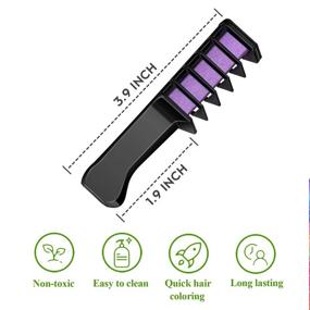 img 3 attached to Краска для волос для девочек - 6 временных ярких красок для волос с блеском и пайетками, карандаши для волос - Безопасный для здоровья цвет волос 🎨 Краска для волос для дня рождения, Хэллоуина, косплей вечеринки - Подарок для девочек, детей от 4 до 10 лет и подростков - Идеально подходит для самостоятельного использования дома.