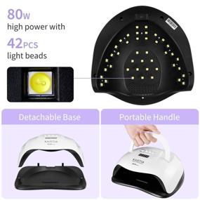 img 3 attached to 💅 Portable UV LED Nail Lamp 80W - Faster Curing for All Gel Nail Polishes - Professional Salon & Home Use - 42 Light Beads - 4 Timer Settings - Handle & Tray - KASITIA Nail Polish Dryer
