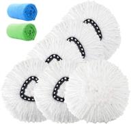 🧹 5 pack microfiber mop head replacements: easy cleaning spin mop refills with 2 bonus cloths logo