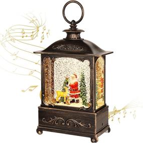 img 4 attached to 🦌 Enchanting Lit Christmas Snow Globe Lantern - USB+Music Water Lantern Snowball Decoration: Perfect for Indoor Decor and Charming Gifts (Old People Deer)