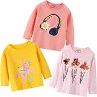 🌸 girls' clothing: floral unicorn striped long sleeve t-shirts logo