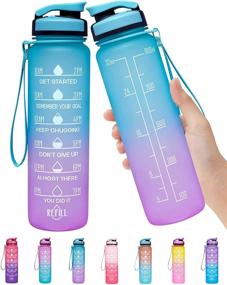 img 4 attached to 💧 Elvira 32oz Large Water Bottle: Stay Hydrated with Motivational Time Marker, Removable Strainer and Fast Flow – Ideal for Fitness, Gym and Outdoor Sports