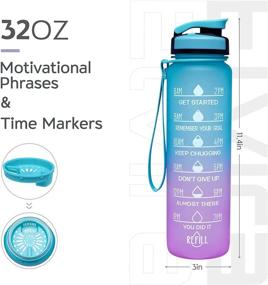 img 3 attached to 💧 Elvira 32oz Large Water Bottle: Stay Hydrated with Motivational Time Marker, Removable Strainer and Fast Flow – Ideal for Fitness, Gym and Outdoor Sports