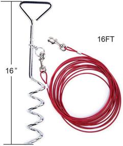 img 3 attached to 🐕 Darkyazi Dog Stake Tie Out Cable and Reflective Stake: 16ft Outdoor Solution for Medium to Large Dogs Up to 125 lbs